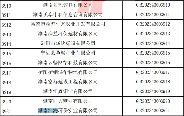 2023年湖南江海，“高新技術(shù)企業(yè)”復(fù)審順利通過(guò)！